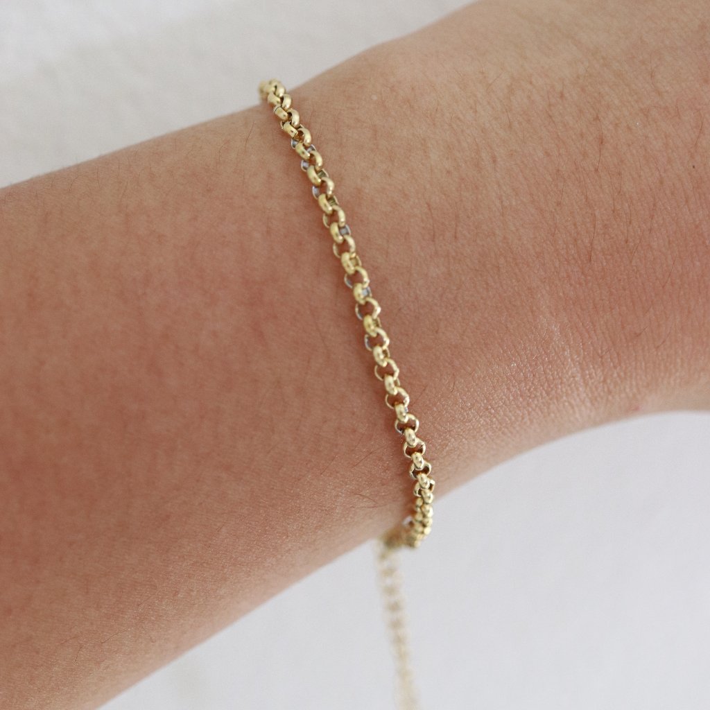 3mm Round Cable Chain Style Bracelet/Anklet 18k Gold Plated Stainless Steel